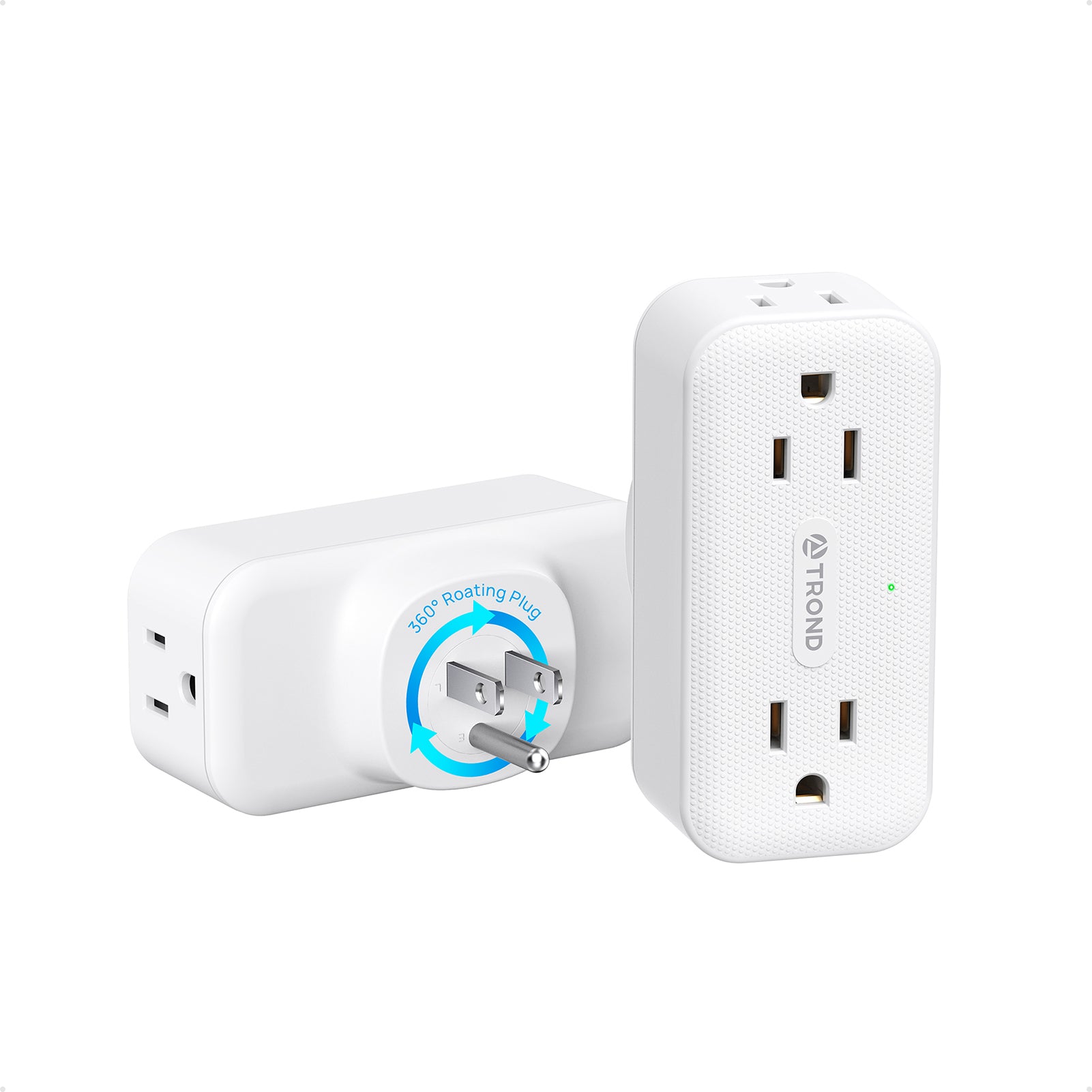 Wall Outlet Extender 2 Pack, Multi Plug Wall Outlet with 360 Rotating ...