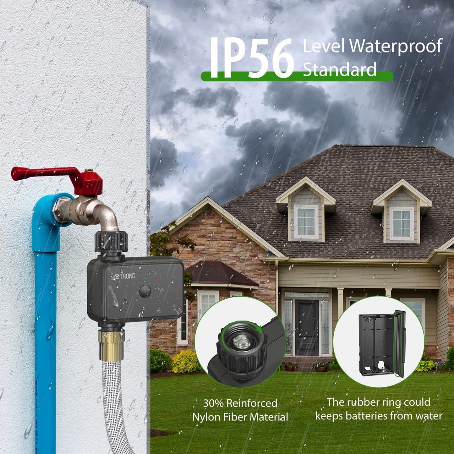 TROND Smart Sprinkler Timer, Bluetooth Water Timer for Garden Hose with Watering Schedules