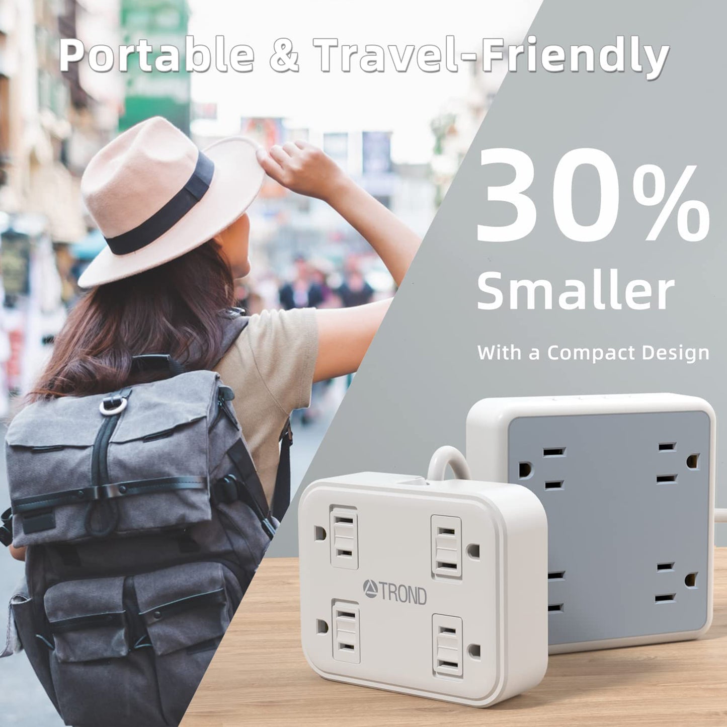 Two Prong Power Strip USB - TROND 2 Prong to 3 Prong Outlet Adapter