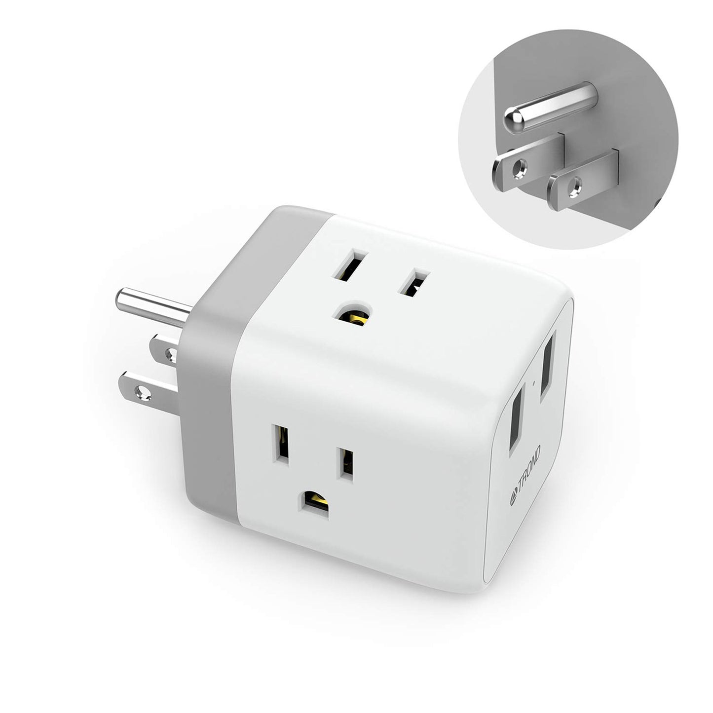 3-Outlet USB Wall Charger and Extender with 3-Way Splitter, ETL Listed -  For Home, Office, Cruise Ship