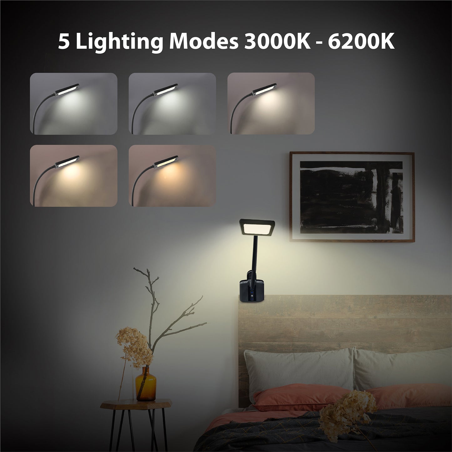 LED Clamp Lamp 5 Lighting Modes