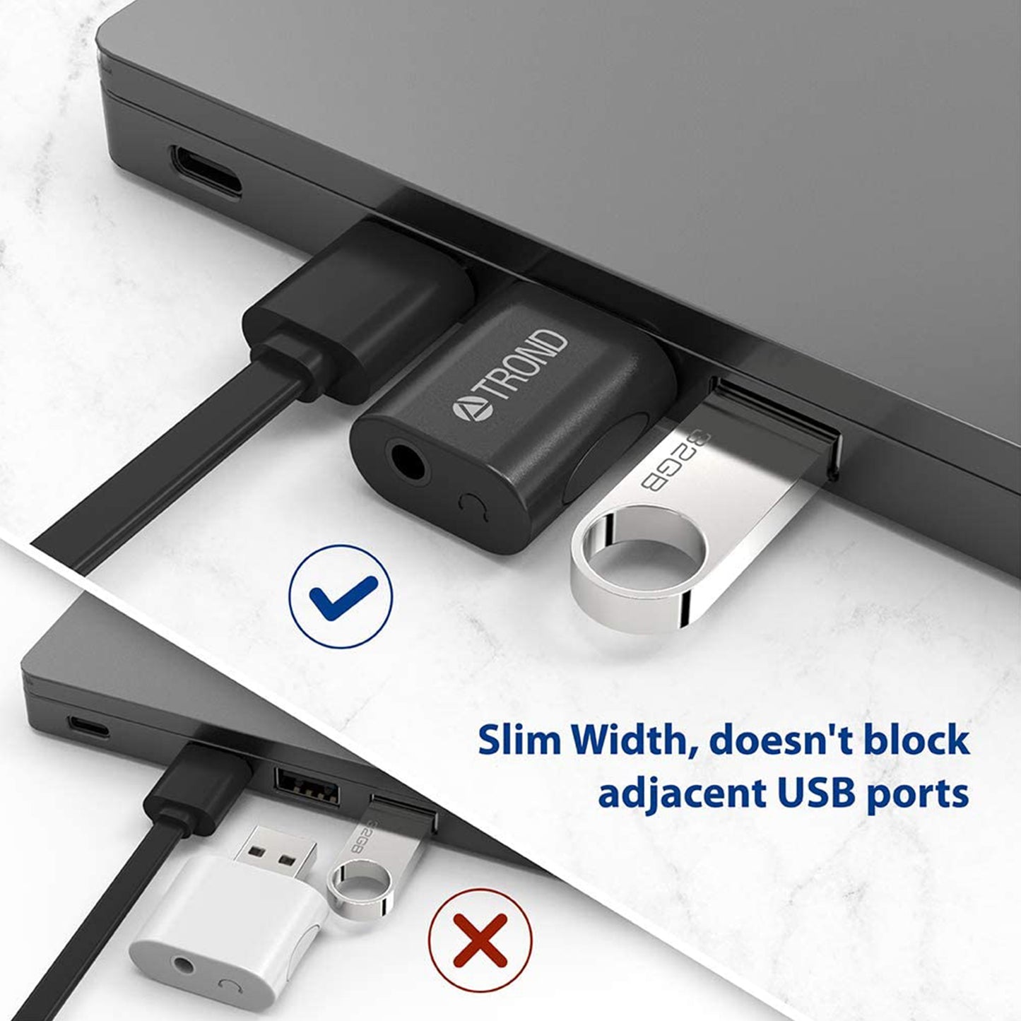 USB Audio Adapter w/ 3.5mm TRRS Jack