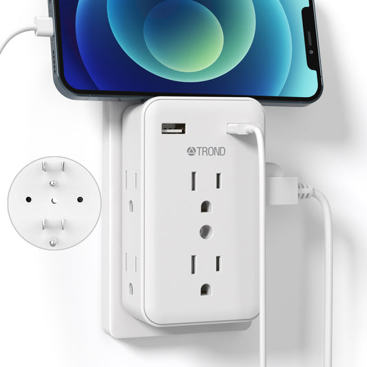 Multi Plug Outlet Extender 6A2U Wall Charger
