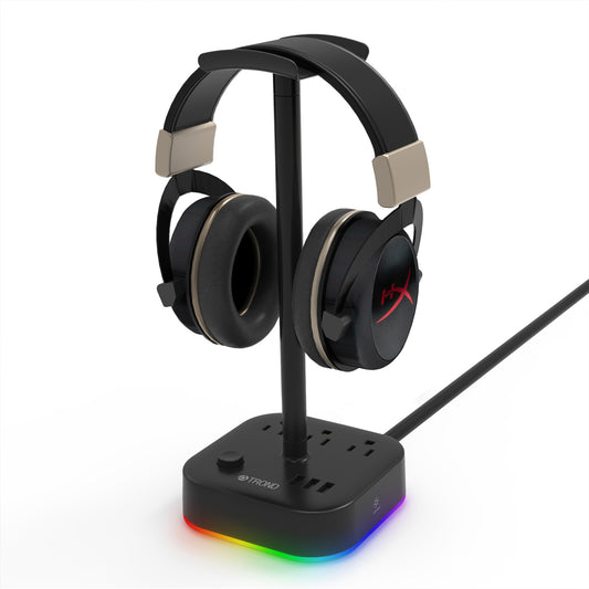 Gaming Headset Stand with 3 AC Outlets & 3 USB Ports