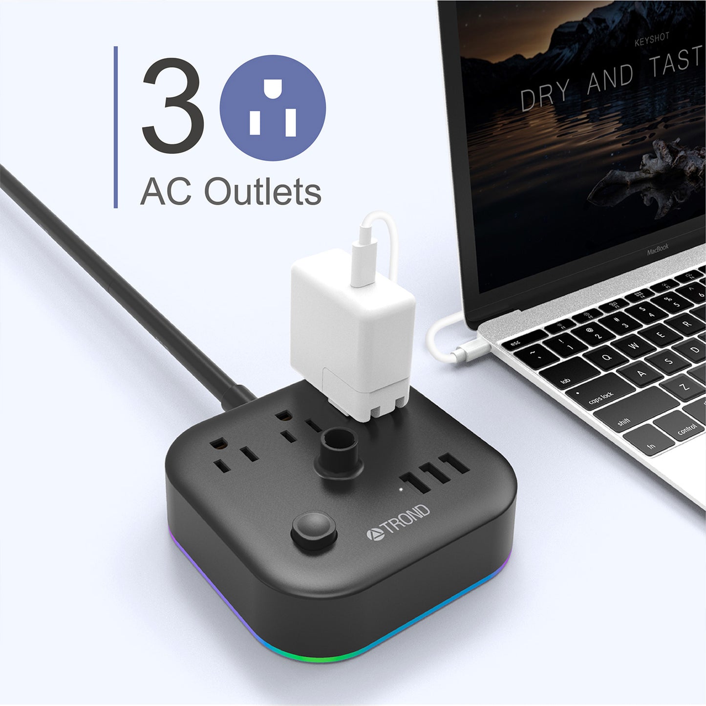 Gaming Headset Stand with 3 AC Outlets & 3 USB Ports
