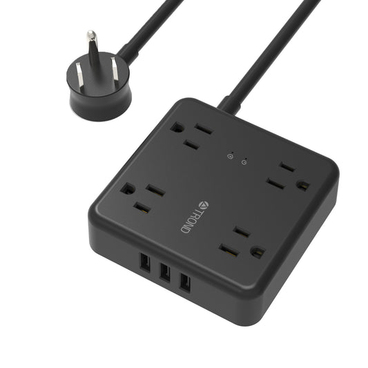 4-Outlet Surge Protector w/ 3 USB Ports, 5ft, 1440J