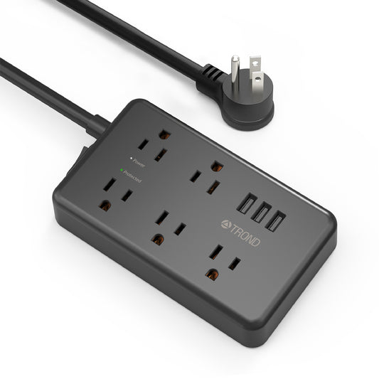 Surge Protector w/ 3 USB Ports, 4ft, 1300J 5/7 Outlet